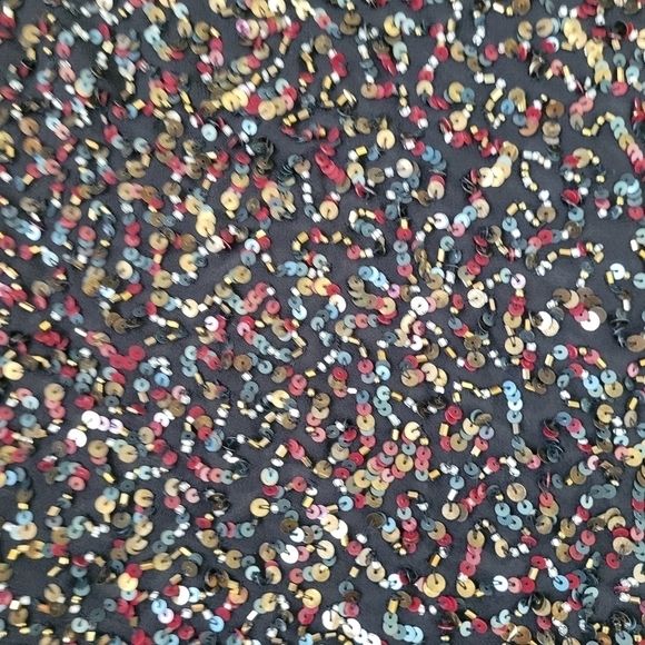 Walter Baker Fully Sequins Lara Top‎ Small Colorful Night Sheer Tank Gunmetal - Picture 15 of 16